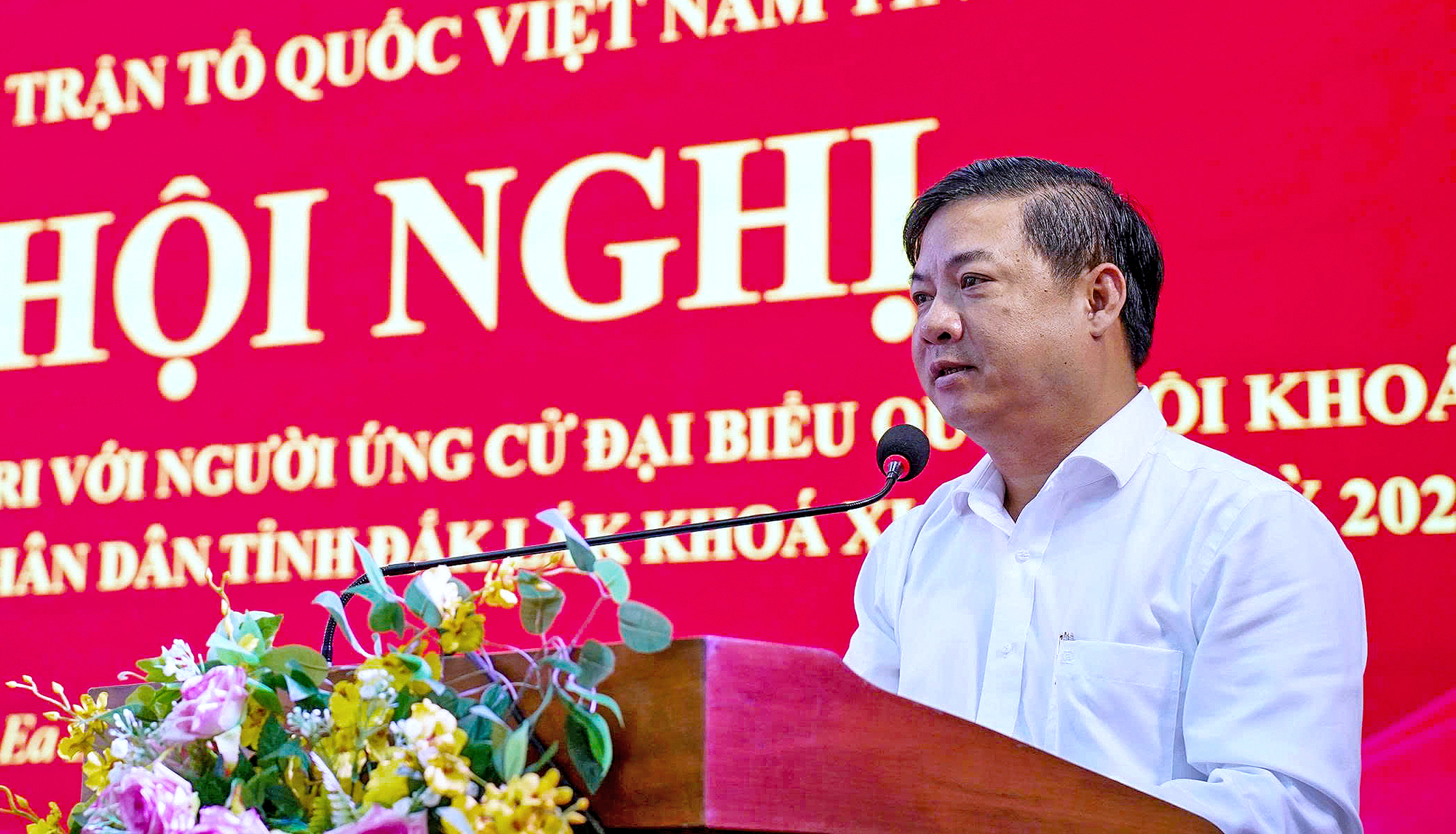 Người ứng cử đại biểu Quốc hội khóa XVI và đại biểu HĐND tỉnh Đắk Lắk khóa XI, nhiệm kỳ 2026 - 2031 tiếp xúc cử tri tại xã Ea Drăng